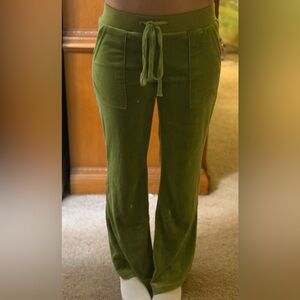 Y2K velvet green pants